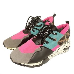 Steve Madden Cliff Chunky Sneaker Bright Multi Platform Sz 10